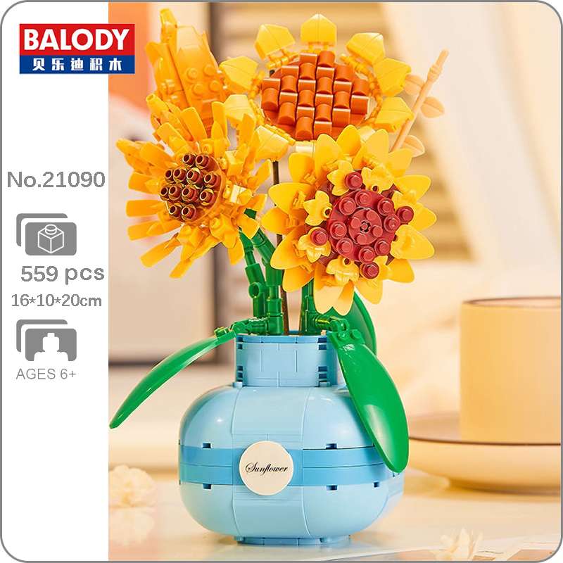 Constructor/Mosaic 3D BALODY Sunflowers in a Vase, 559 pieces.