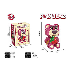 Constructor/Mosaic 3D PINK BEAR Pink Bear with Strawberry, 1118 pcs, 118x80mm
