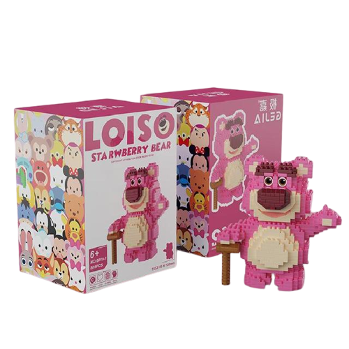 Constructor / Mosaic 3D GEJIA Pink Bear, 805 pcs, 110x55x120mm