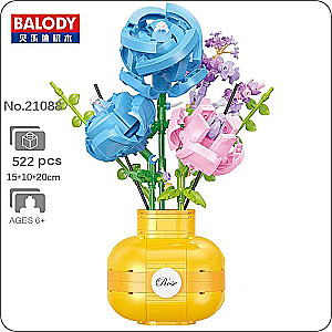 Constructor/Mosaic 3D BALODY Roses in a vase, 522 pcs.