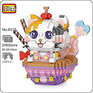 3D LOZ Cat in Ice Cream Builder/Mosaic, 1060 pcs, 105x105x160mm