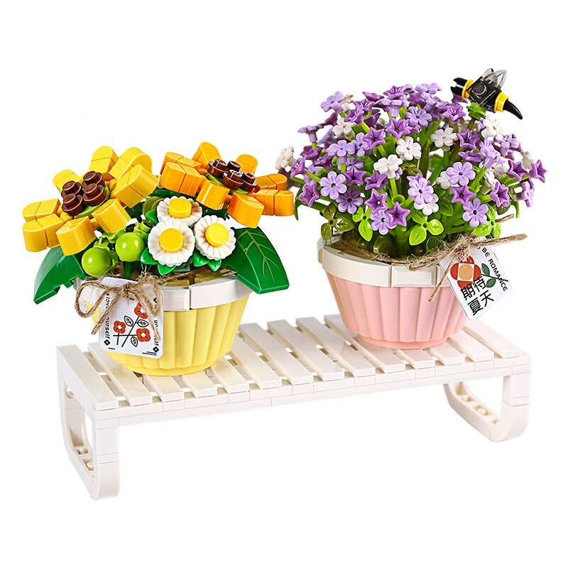 3D LOZ Flower Pot Constructor / Mosaic, 543 pcs, 110x150mm