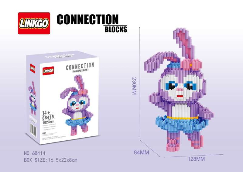 Constructor/Mosaic 3D LINKGO Rabbit, 1023 pcs, 230x84x128mm