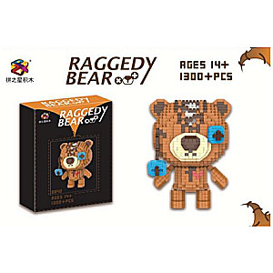 3D Constructor/Mosaic PZX Brown Bear with One Eye, 1300 Pieces