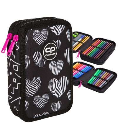 COOL PACK Jumper 2 Math hearts pencil case, 2 compartments, with accessories