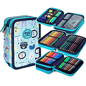 COOL PACK Jumper 3 Pencil Case Indian Zoo, 3 Compartments, with Supplies
