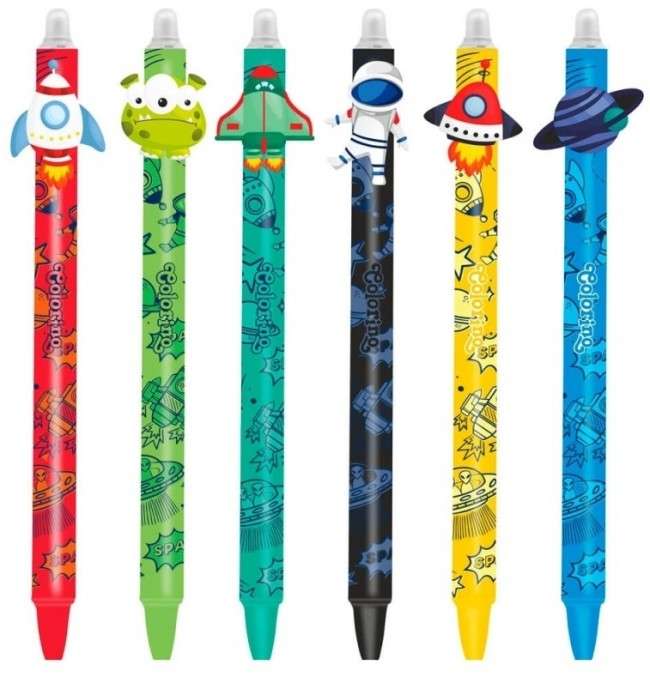 Colored Gel Pen Blue 0.5mm with Eraser COLORINO SPACE LIFE