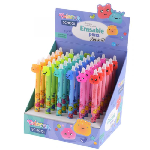 Blue Gel Pen 0.5mm with Eraser COLORINO JELLY HEADS