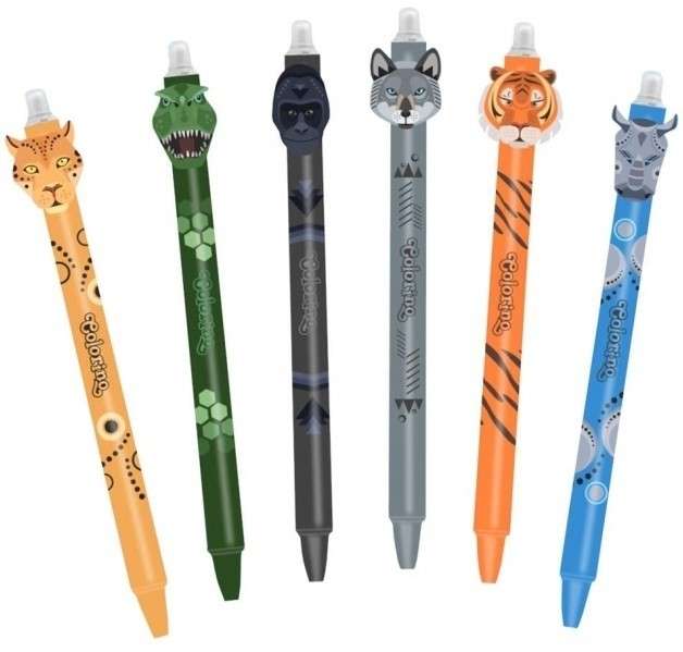 Blue Gel Pen 0.5mm with Eraser COLORINO ANIMALS