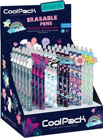 Ballpoint gel pen blue 0.5mm with eraser COLORINO GIRLS DESIGN