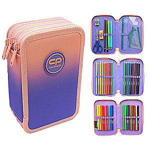 COOL PACK Jumper 3 Gradient Berry Pencil Case, 3 Compartments, with Supplies