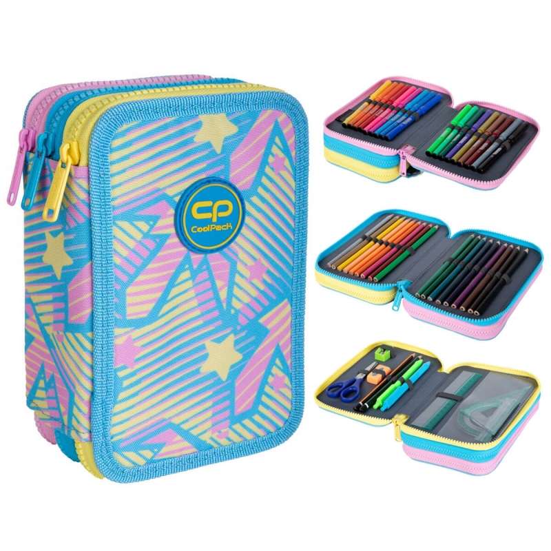 COOL PACK Jumper 3 Dancefloor Pencil Case, 3 compartments, with accessories