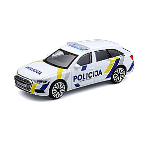 BBURAGO 1:43 Audi A6 Avant Latvia Police Car, 18-30415LV