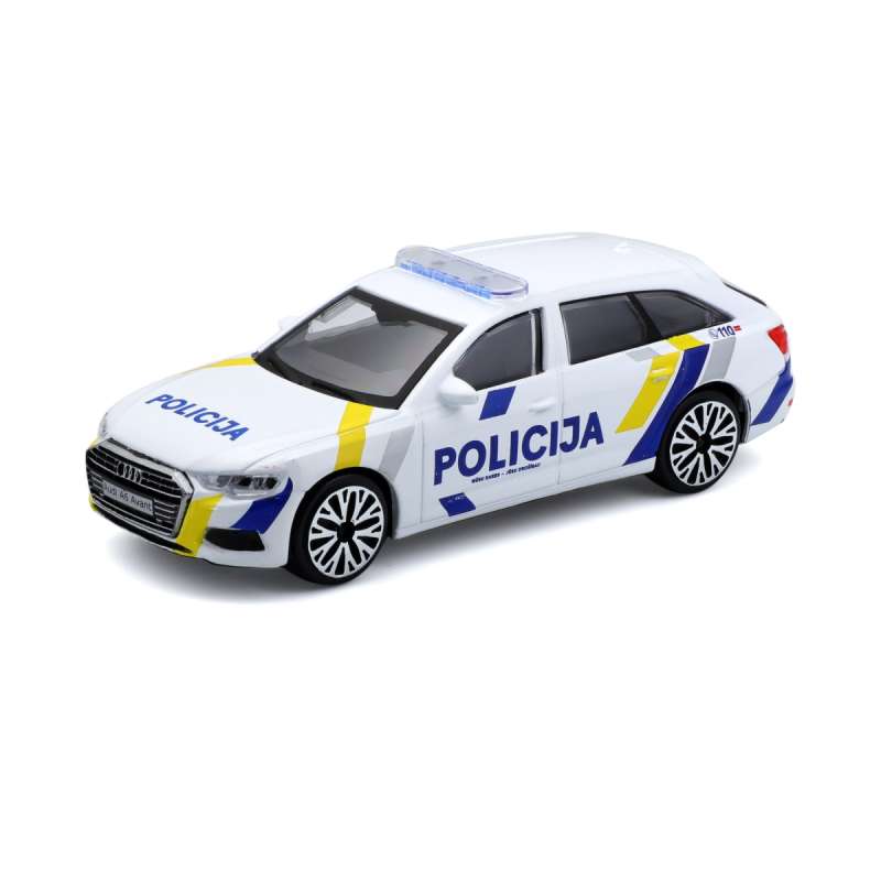 BBURAGO 1:43 Audi A6 Avant Latvia Police Car, 18-30415LV