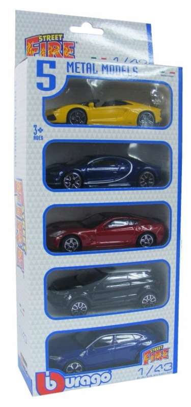BBURAGO 1:43 Street Fire Car Set, 5 pcs., 18-30005