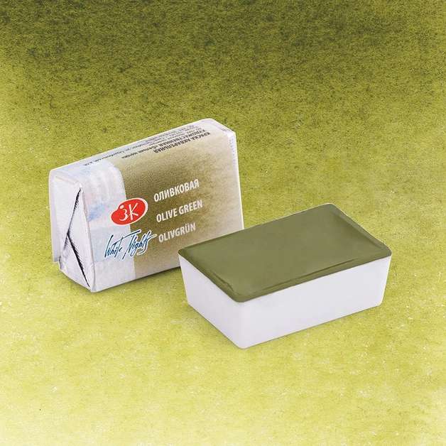 Watercolor paint half pan 2.5 ml Olive