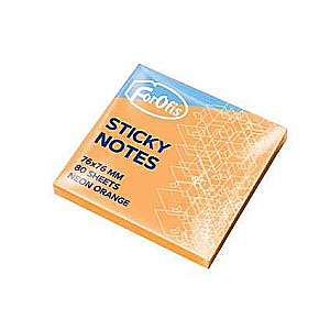 Selbstklebende Blätter 76x76mm 80 Blätter FOROFIS Neonorange
