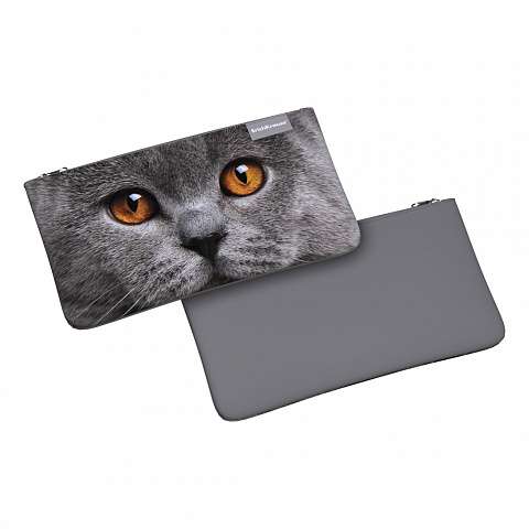ErichKrause® Envelope Pencil Case 207x114mm Grey Cat