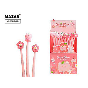 Gel Pen CAT IN BLOOM, BLUE