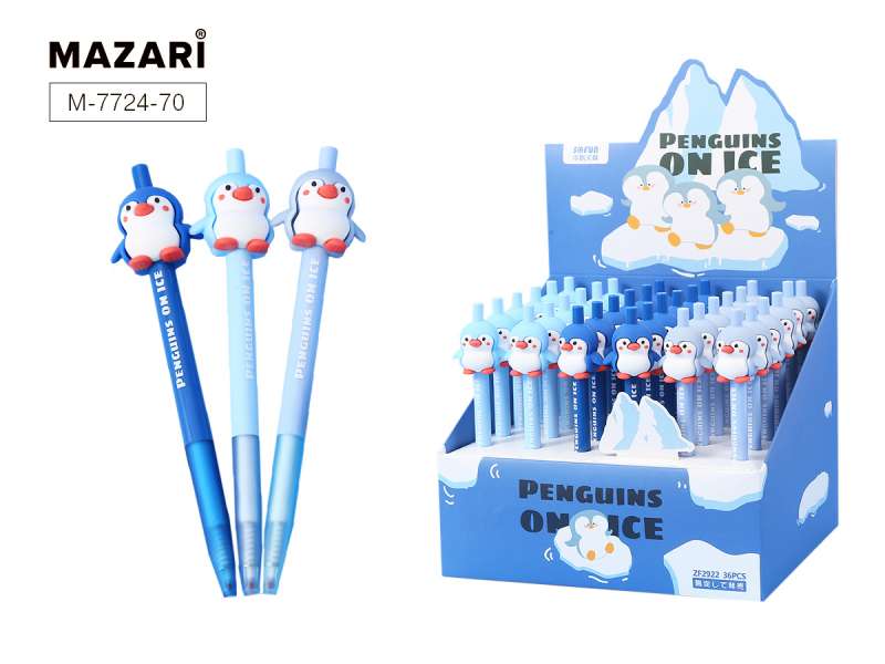 Ballpoint pen automatic PENGUINS, BLUE