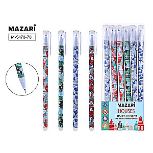 HOUSES Gel Pen with Erasable Ink, BLUE