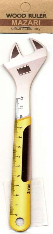 Koka lineāls, 12cm, TOOLING