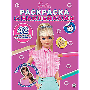 Coloring Book with Reusable Stickers No. RN 2308 Barbie
