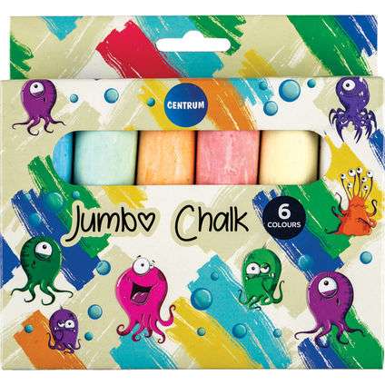 Kreide für Asphalt 6 Farben 140x30x25 mm JUMBO ZOO farbig