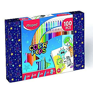 MAPED ColorPeps Set 100 pcs + 15 A4 cards
