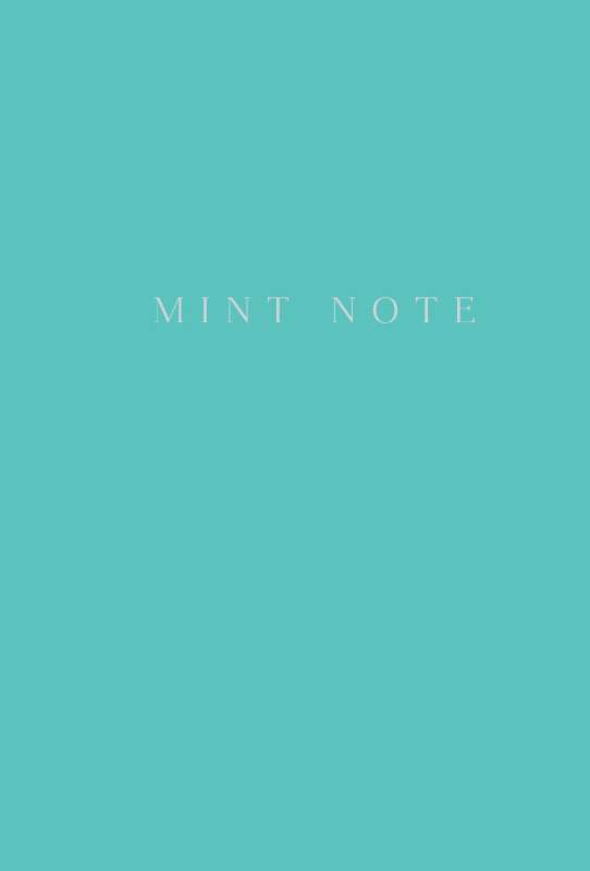 Mint Note. Stylish notebook with mint pages