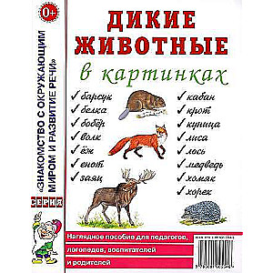 Wild Animals in Pictures. Visual Aid for Educators, Speech Therapists, Educators, and Parents.