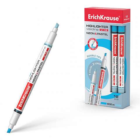 Text marker ErichKrause® Visioline V-16 Neon+Pastel, ink color blue