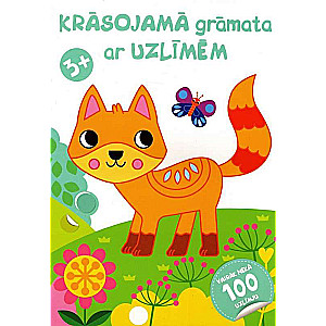 Coloring book with stickers cat