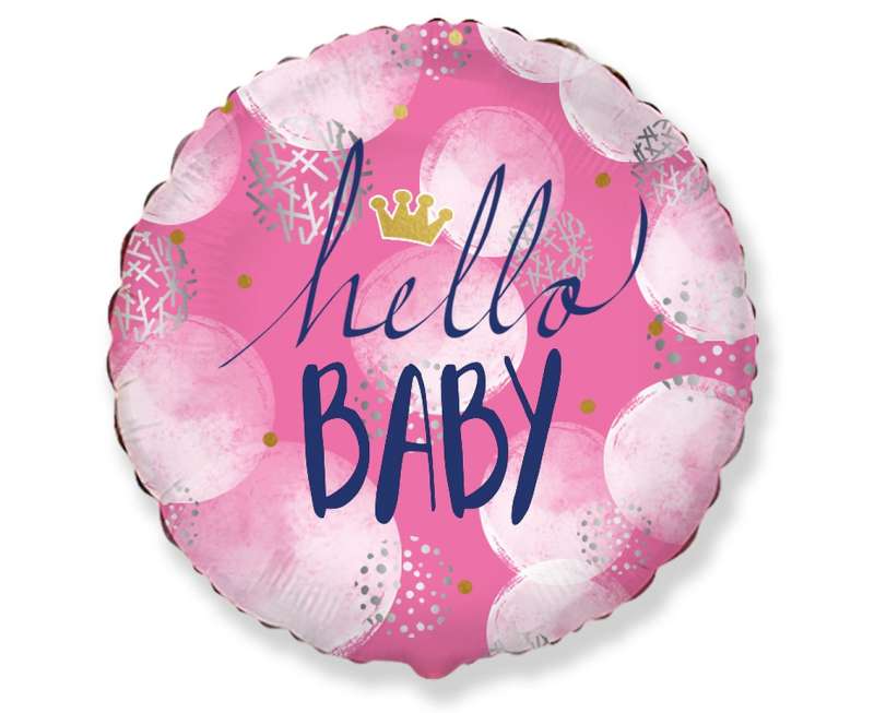 Folienballon Hello Baby Girl, 18