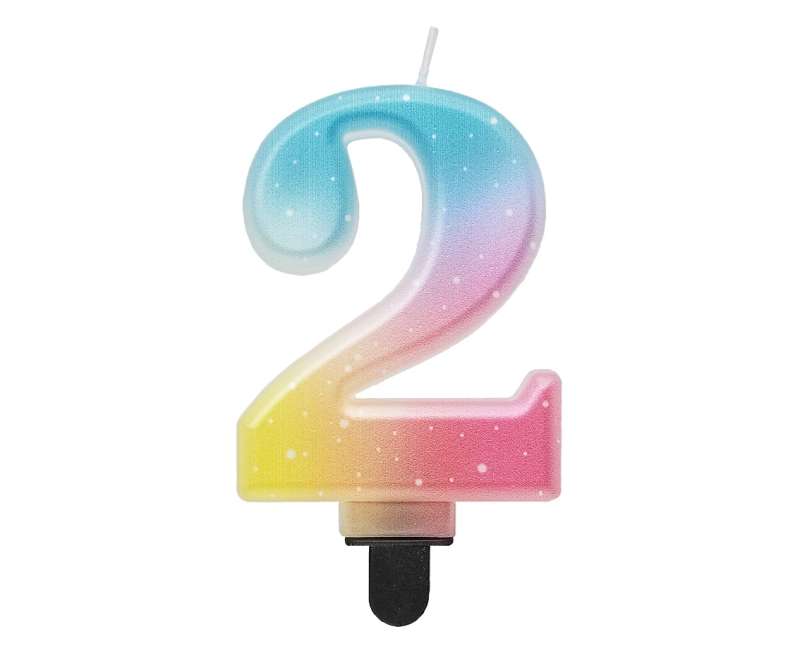 Cake candle 2, pastel ombre, 8cm.