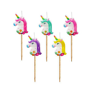 Set of 5 Candles Unicorns