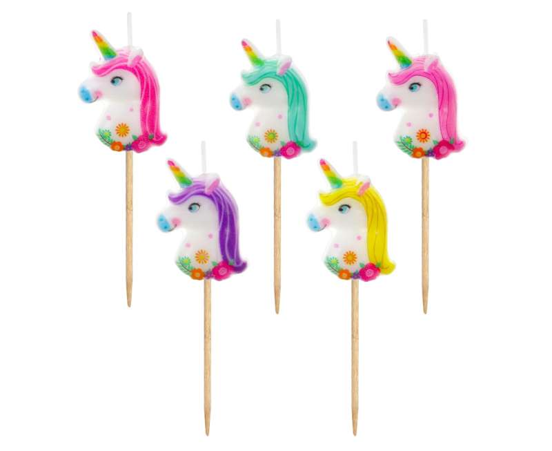 Set of 5 Candles Unicorns