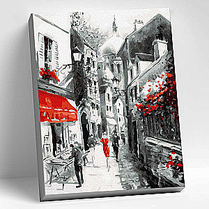 Painting by numbers 40x50 Color canvas OLD TOWN ALLEY 21 colors