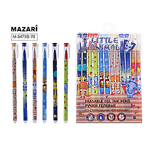 Set of gel pens with erasable ink LITTLE ANIMAL, 12 pcs.