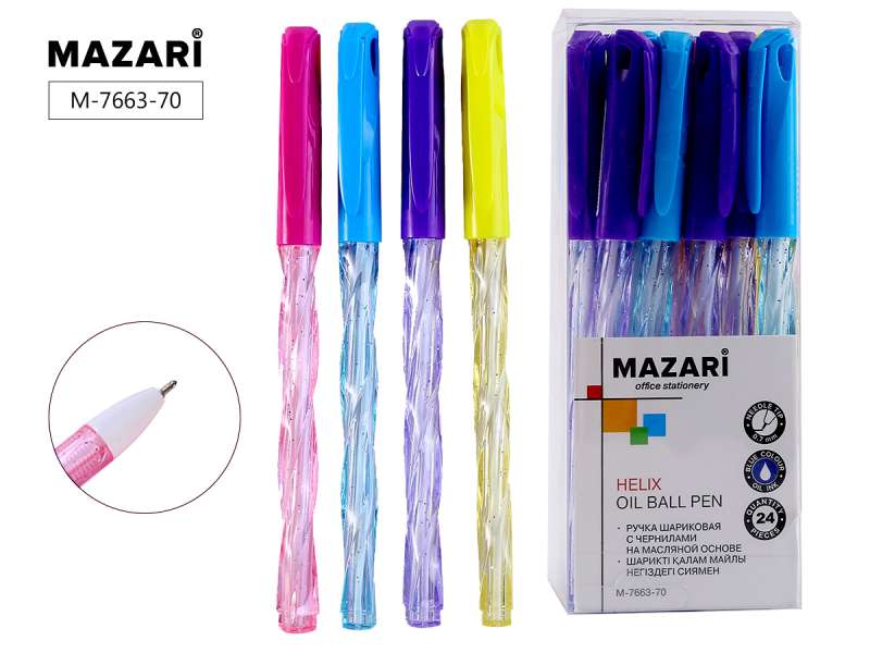 Ballpoint pen with oil-based ink HELIX, BLUE