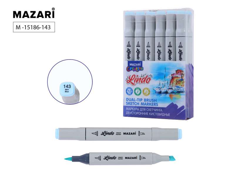Double-sided sketch marker LINDO, mint blue