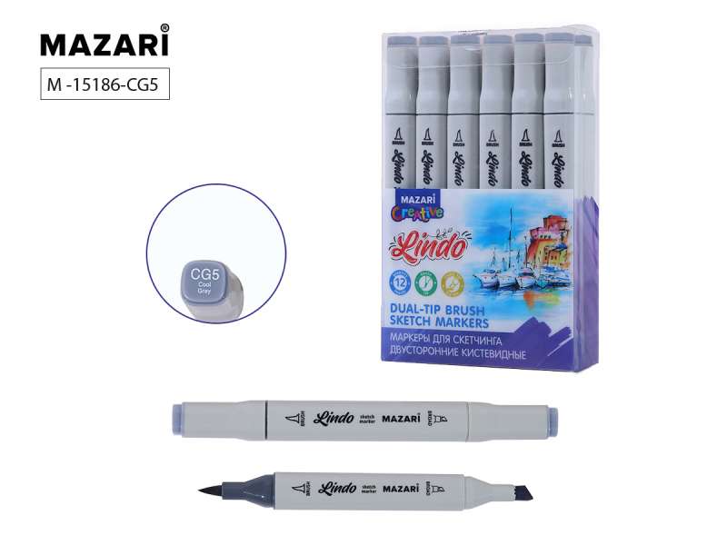 Double-sided sketch marker LINDO, cool grey