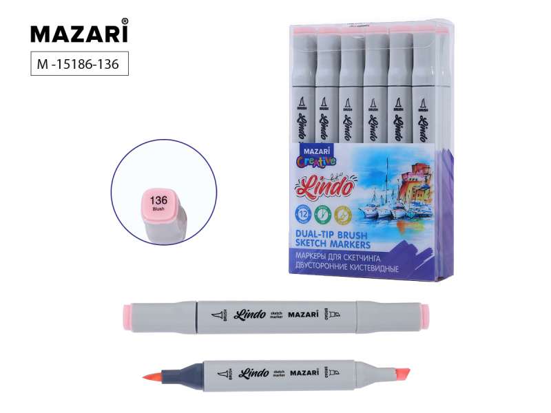 Double-Ended Sketch Marker LINDO, blush