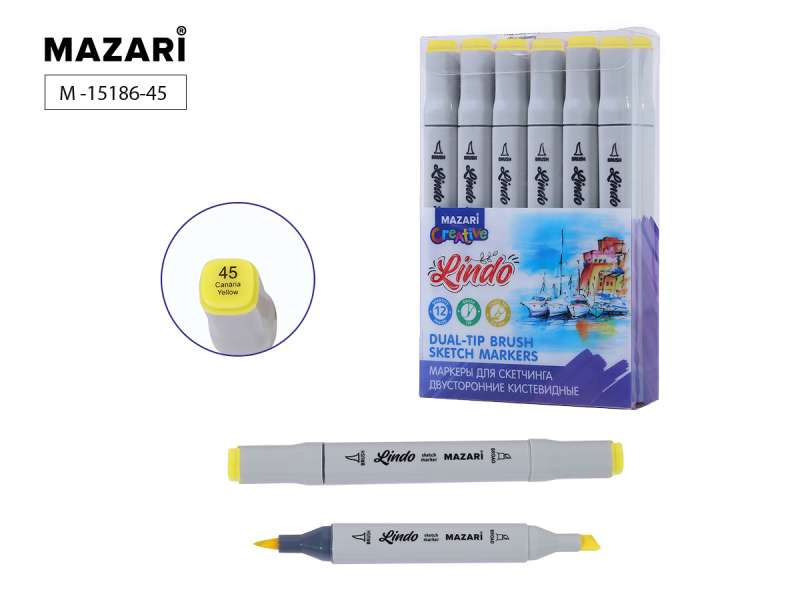 Double-sided sketch marker LINDO, canaria yellow