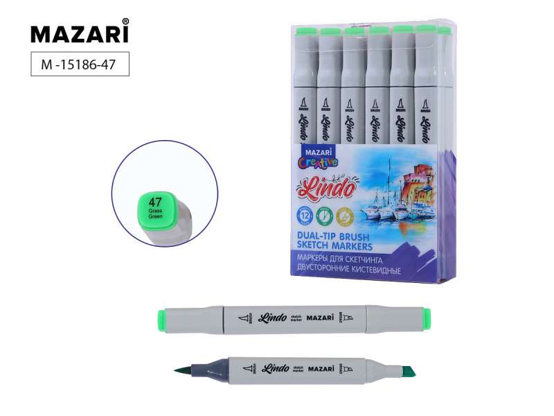 Double-sided sketch marker LINDO, grass green