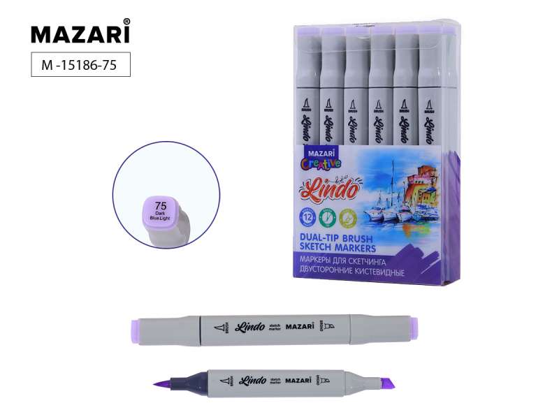 Double-sided sketching marker LINDO, dark blue light