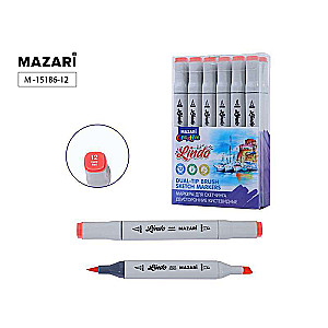 Double-sided sketch marker LINDO, coral red