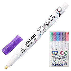 CONTOUR outline marker set, 6 colors
