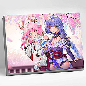 Numbered painting 30x40 Genshin YAE MIKO AND RAIDEN 26 colors