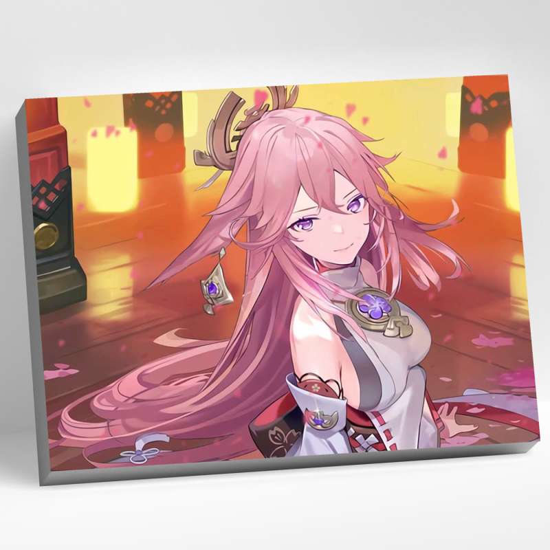 Numbered painting 30x40 Genshin YAE MIKO 26 colors